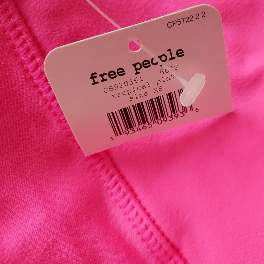 Free People Baby Biker Short in Tropical Pink XS Barbie Barbiecore NEW NWT